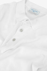 Kids' White Knit Polo Shirt