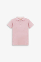 Kids' pink piquet polo shirt