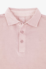 Kids' pink piquet polo shirt