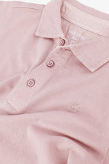 Kids' pink piquet polo shirt
