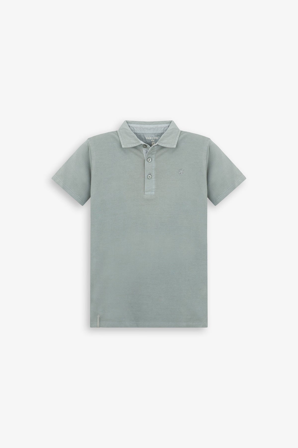 Kids' sage pique polo shirt