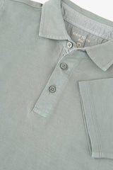 Kids' sage pique polo shirt
