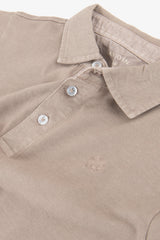 Kids' dove gray piquet polo shirt
