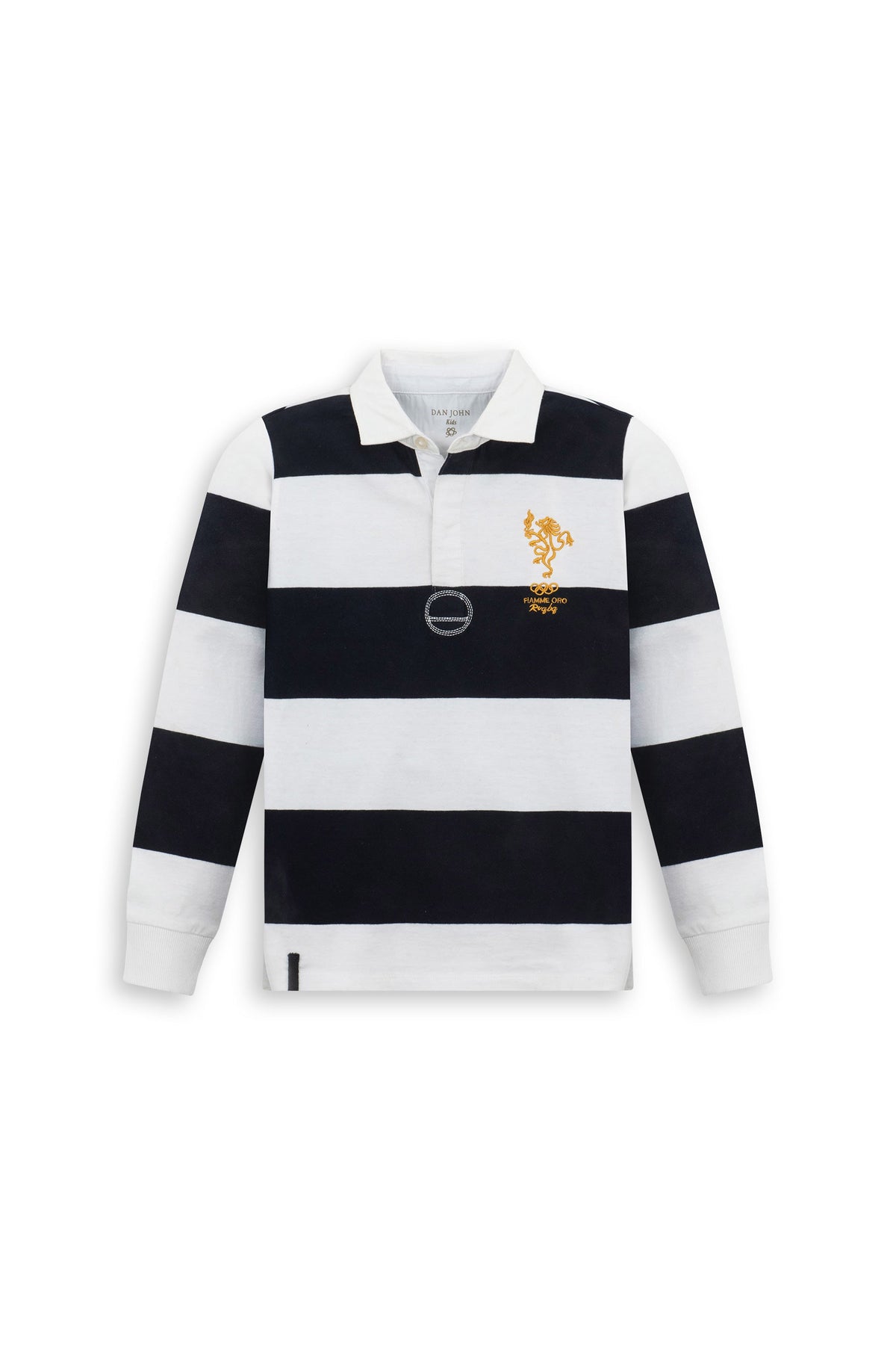 Kids Dan John x Fiamme Oro Rugby blue striped polo shirt