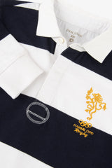 Kids Dan John x Fiamme Oro Rugby blue striped polo shirt
