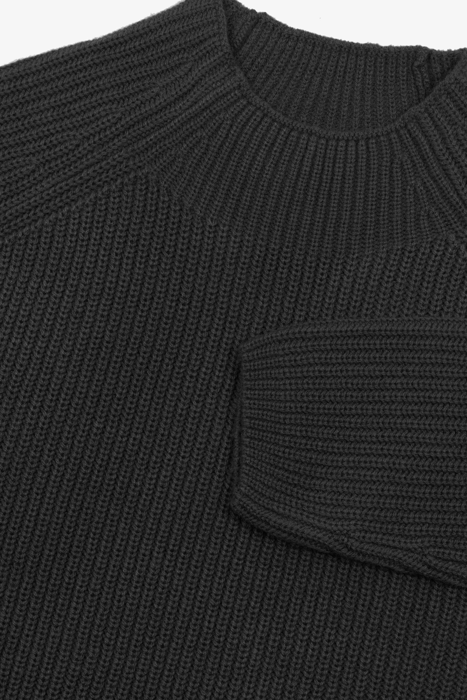 Maglia collo vulcano punto pannocchia antracite-Dan John