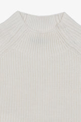 Maglia collo vulcano punto pannocchia panna-Dan John