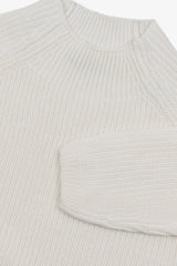 Maglia collo vulcano punto pannocchia panna-Dan John