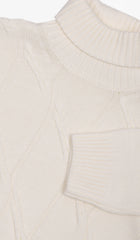 Maglia dolcevita a trecce panna-Dan John