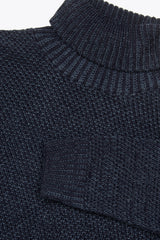 Maglia dolcevita armaturata bicolore blu-Dan John