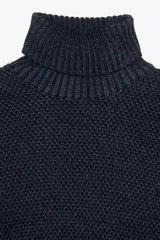 Maglia dolcevita armaturata bicolore blu-Dan John