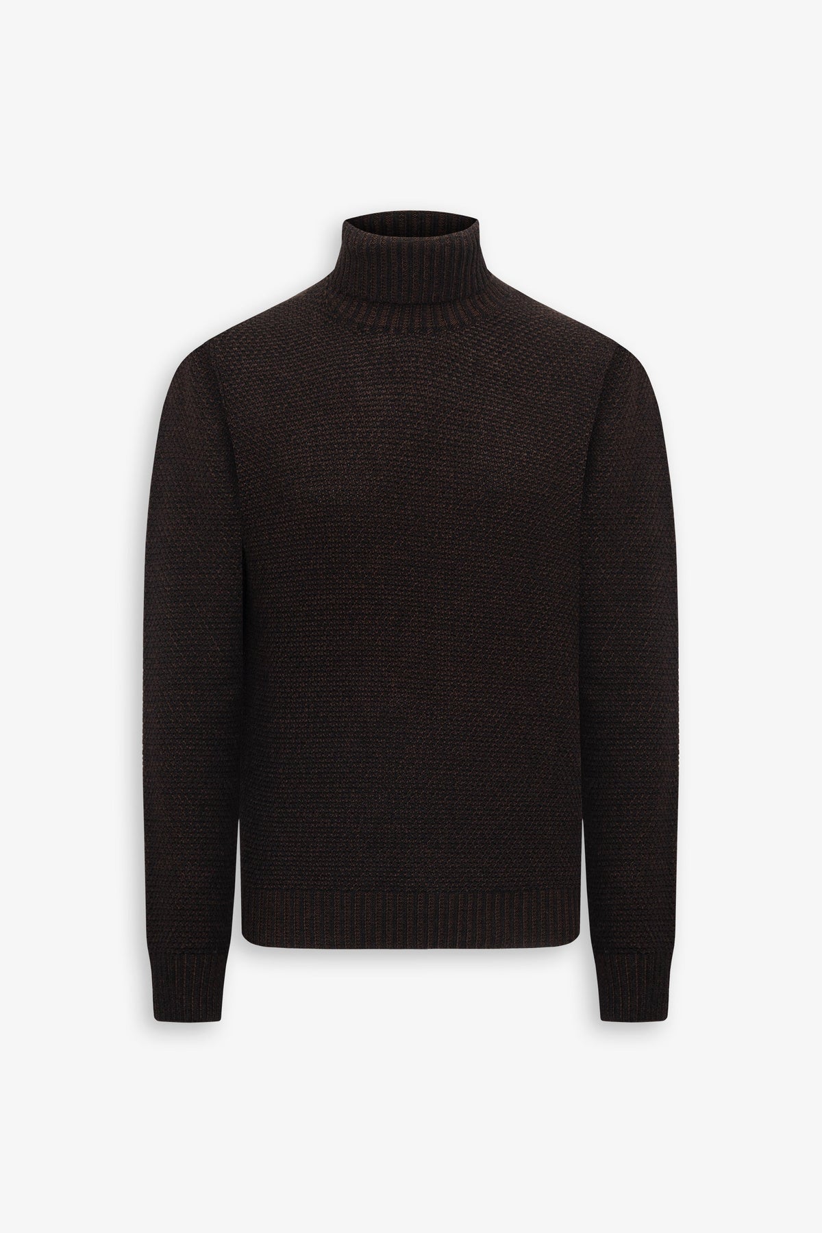 Maglia dolcevita armaturata bicolore marrone-Dan John