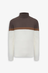 Maglia dolcevita riga fina panna-Dan John