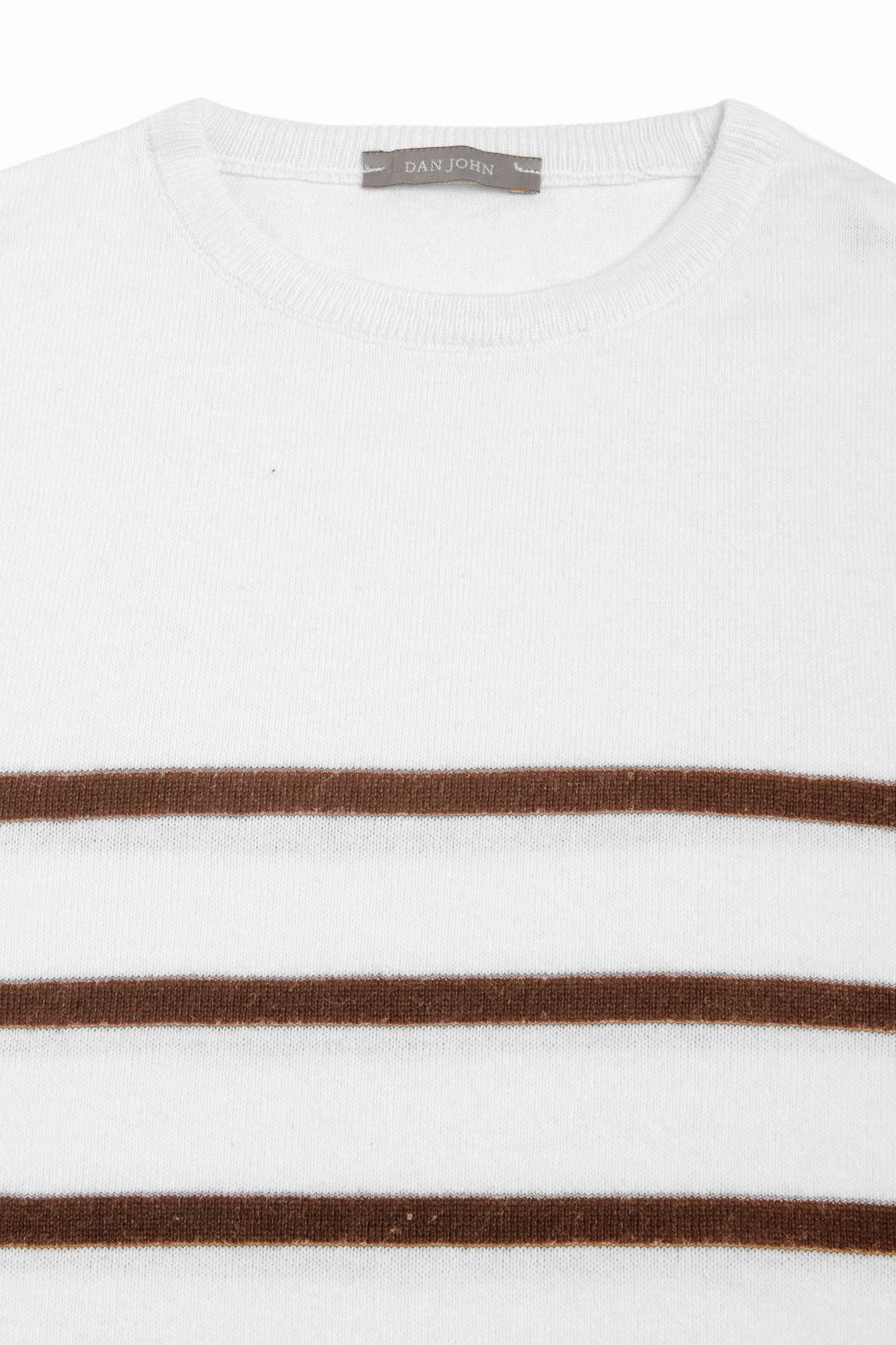 Maglia girocollo a righe biscotto-Dan John