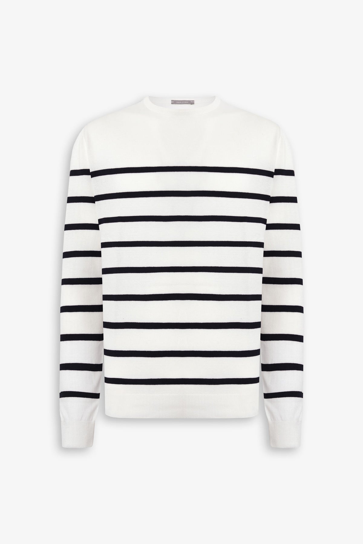Maglia girocollo a righe blu-Dan John