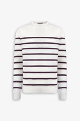 Maglia girocollo a righe melanzana-Dan John