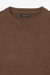 Maglia girocollo basic cammello-Dan John
