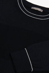 Maglia girocollo color block blu-Dan John