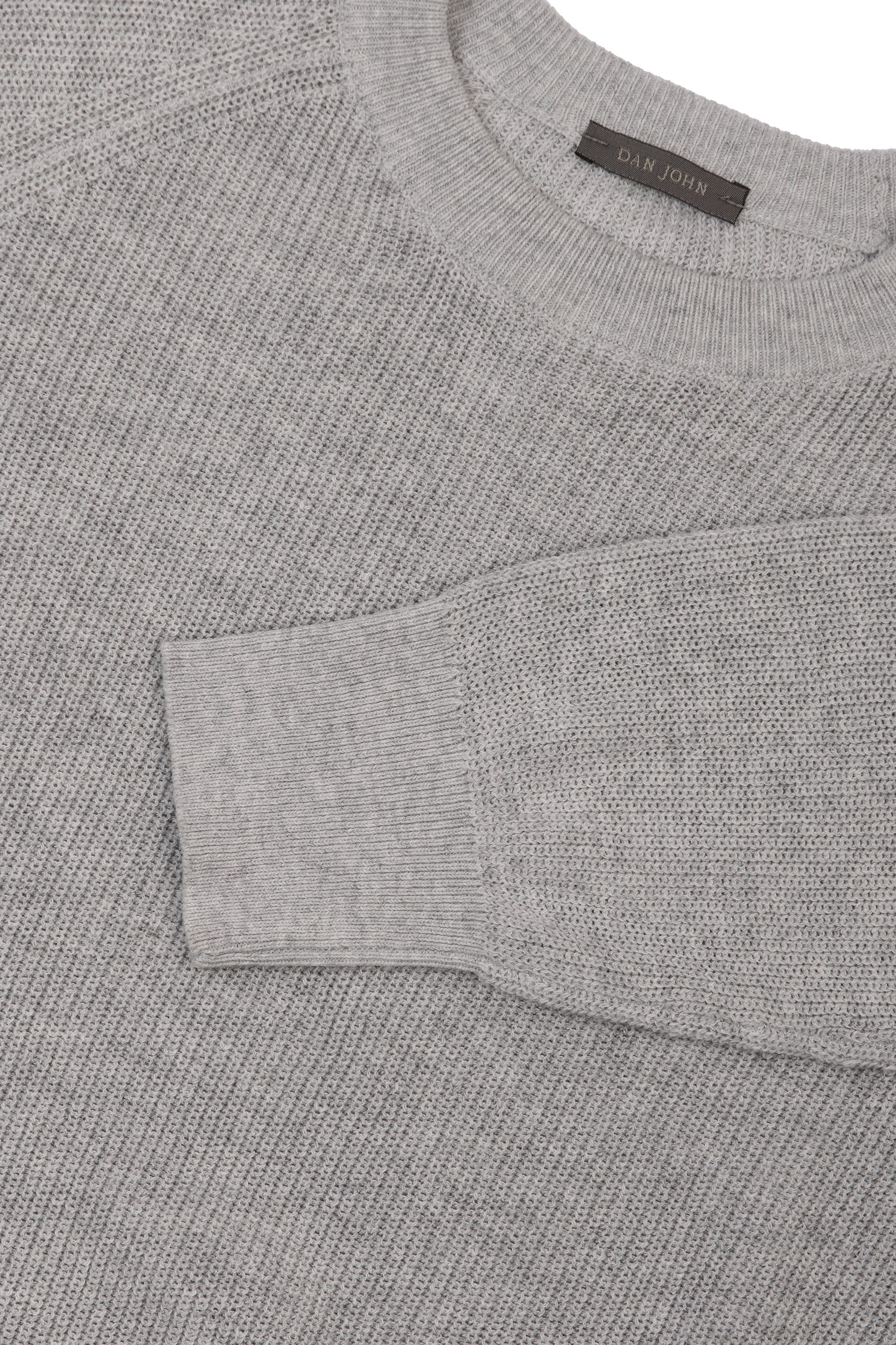 Maglia girocollo costina grigio chiaro-Dan John