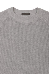 Maglia girocollo costina grigio chiaro-Dan John