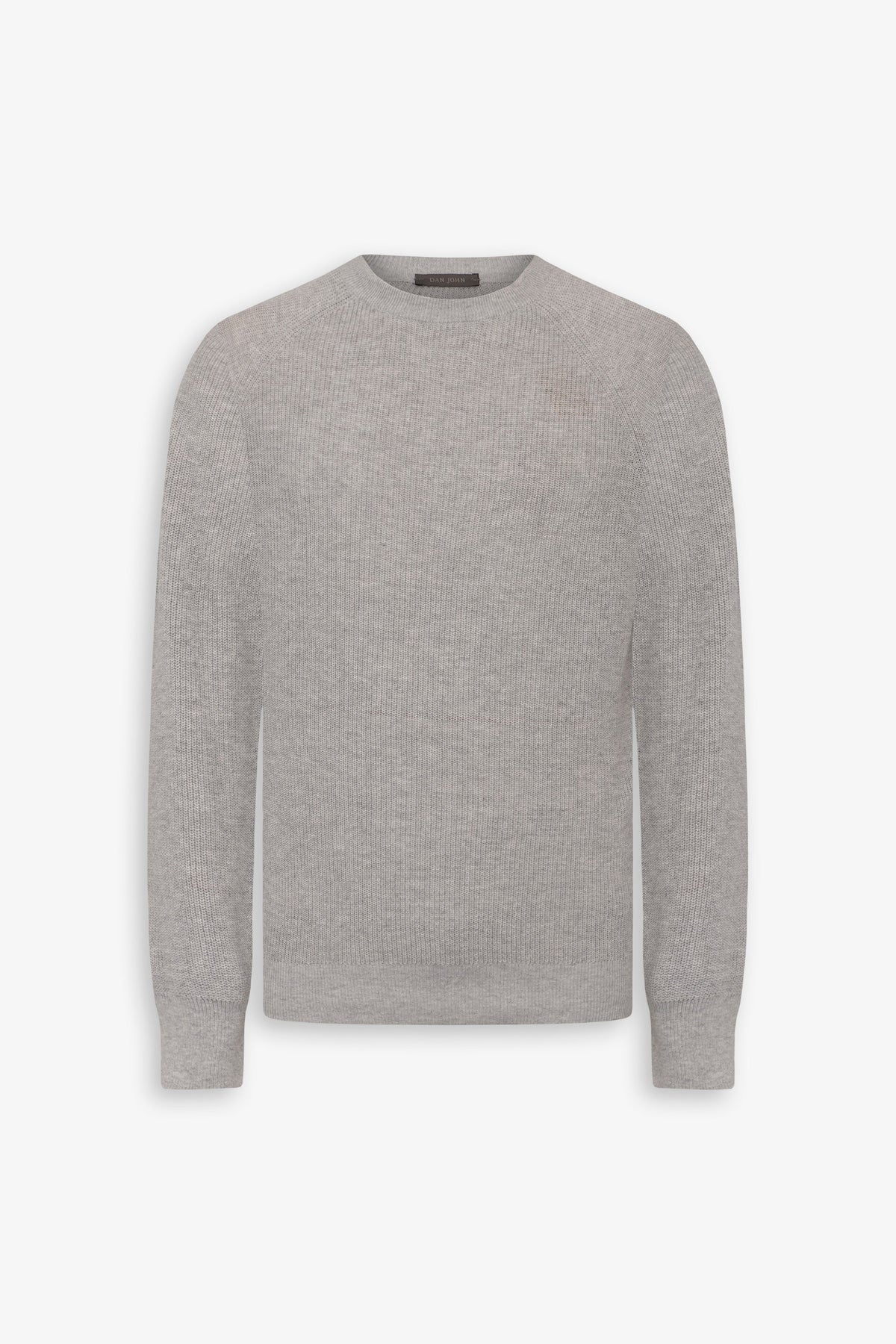 Maglia girocollo costina grigio chiaro-Dan John