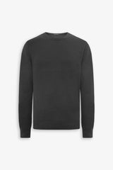 Maglia girocollo cotone nero-Dan John
