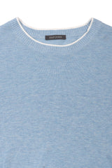 Maglia girocollo effetto melange celeste-Dan John