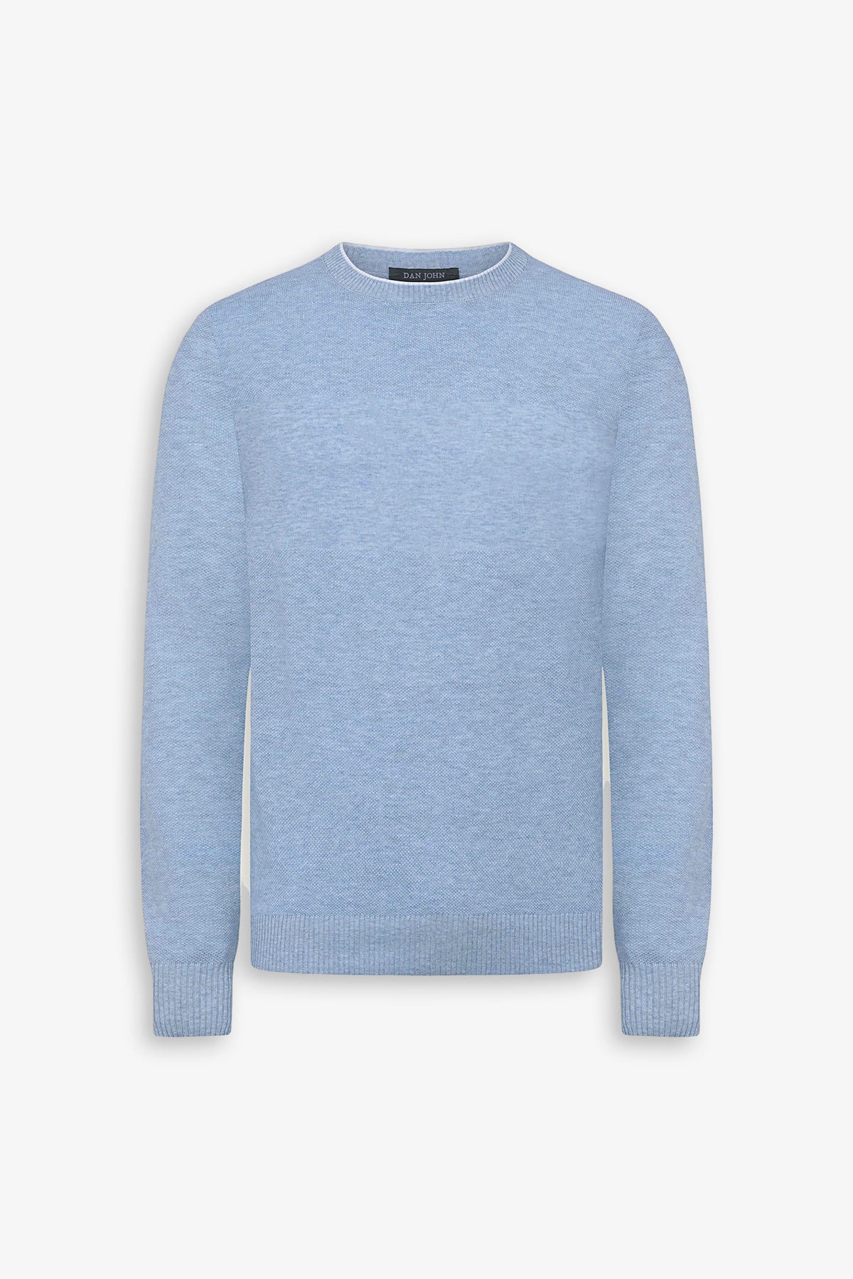 Maglia girocollo effetto melange celeste-Dan John