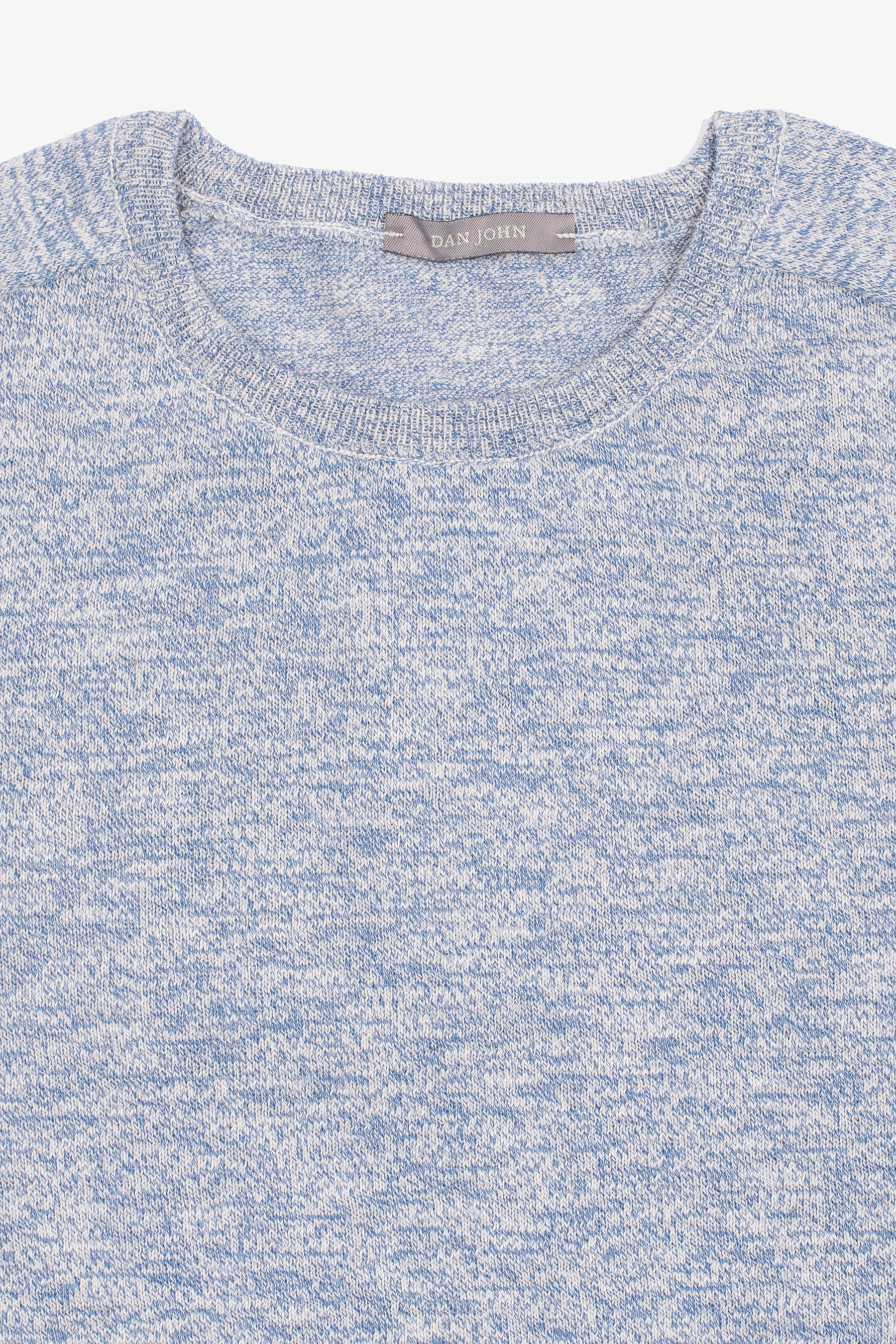 Maglia girocollo inserti a coste inglesi cielo-Dan John