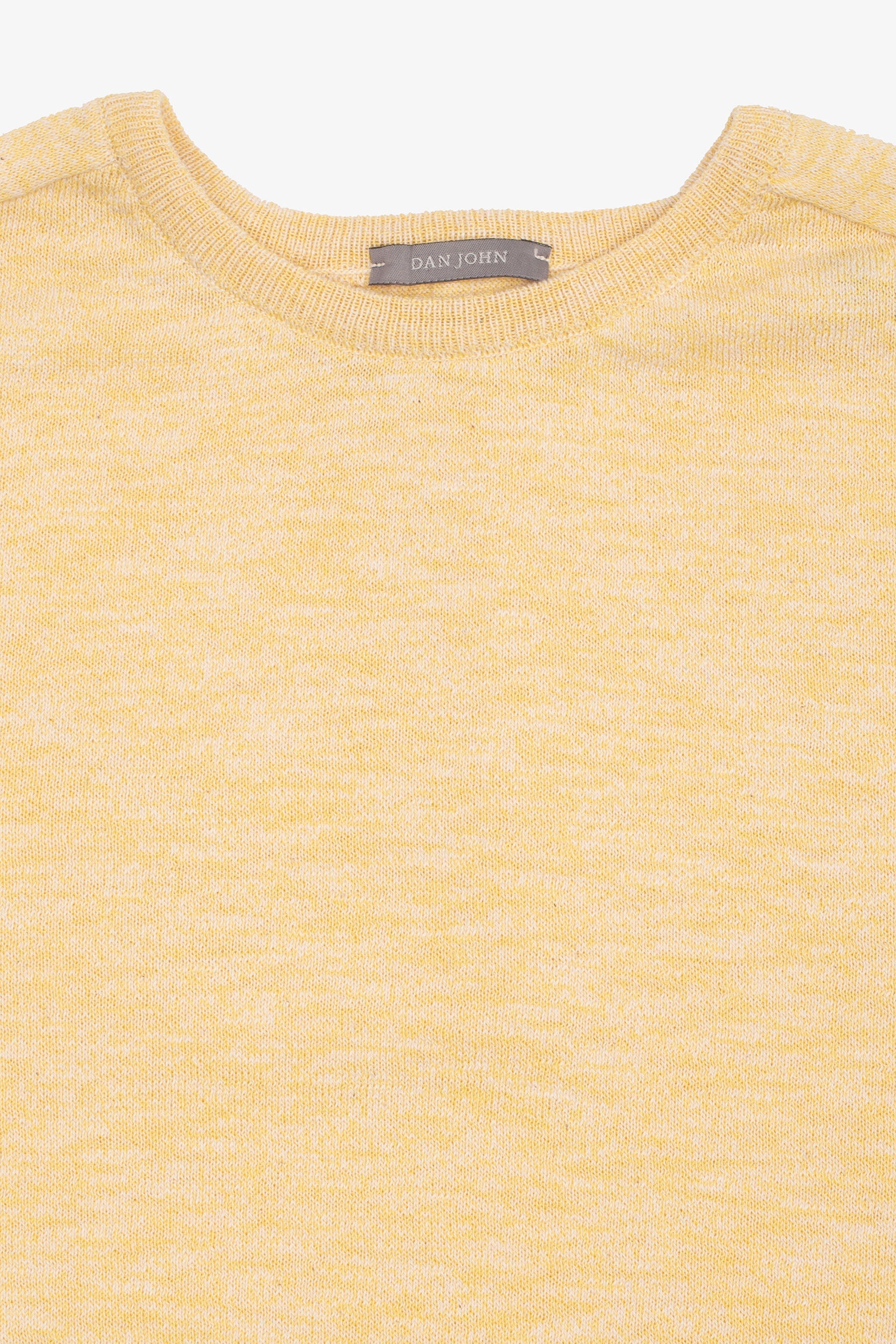 Maglia girocollo inserti a coste inglesi giallo-Dan John