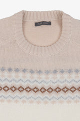 Maglia girocollo nordic panna-Dan John