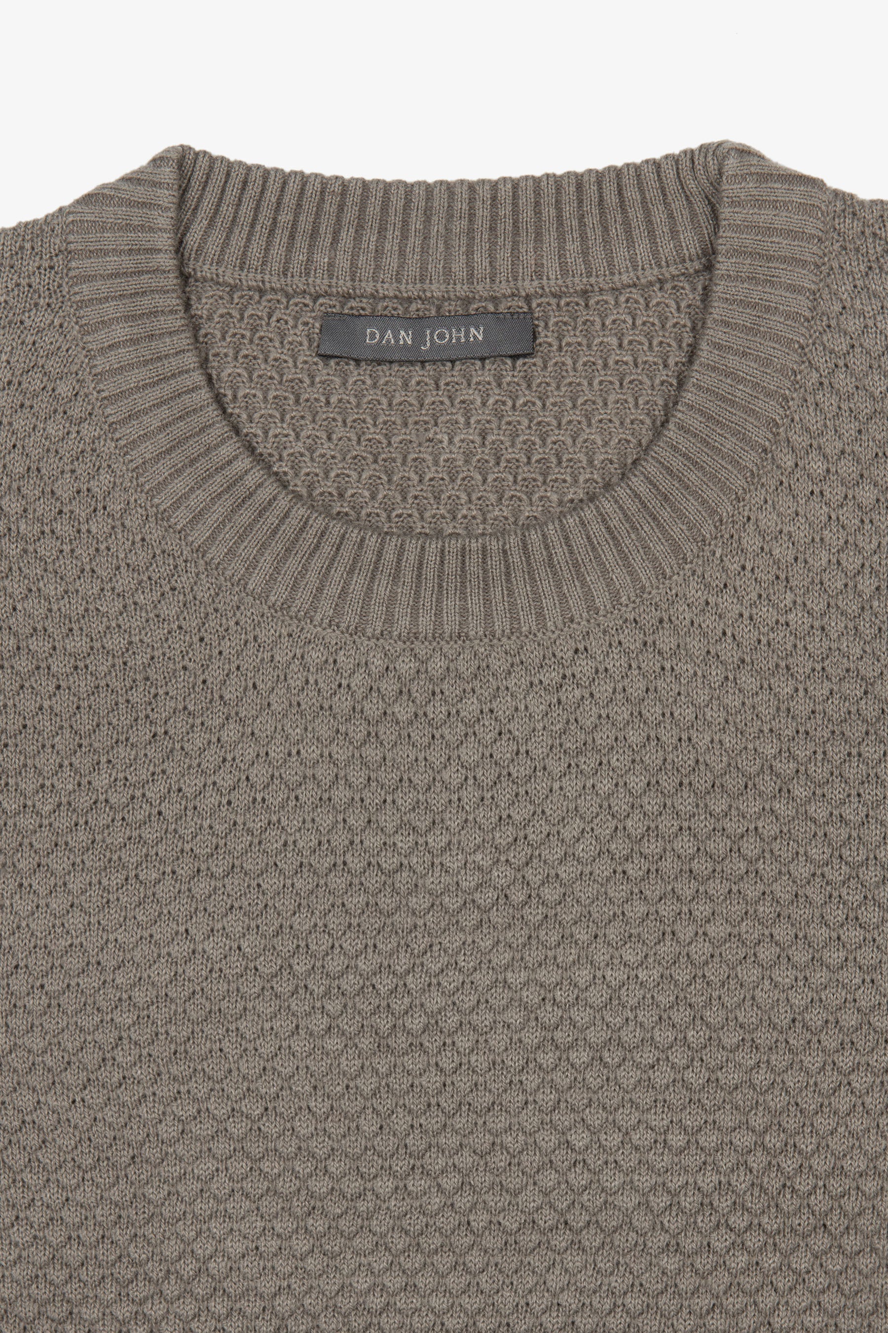 Maglia girocollo punto diamante tortora-Dan John
