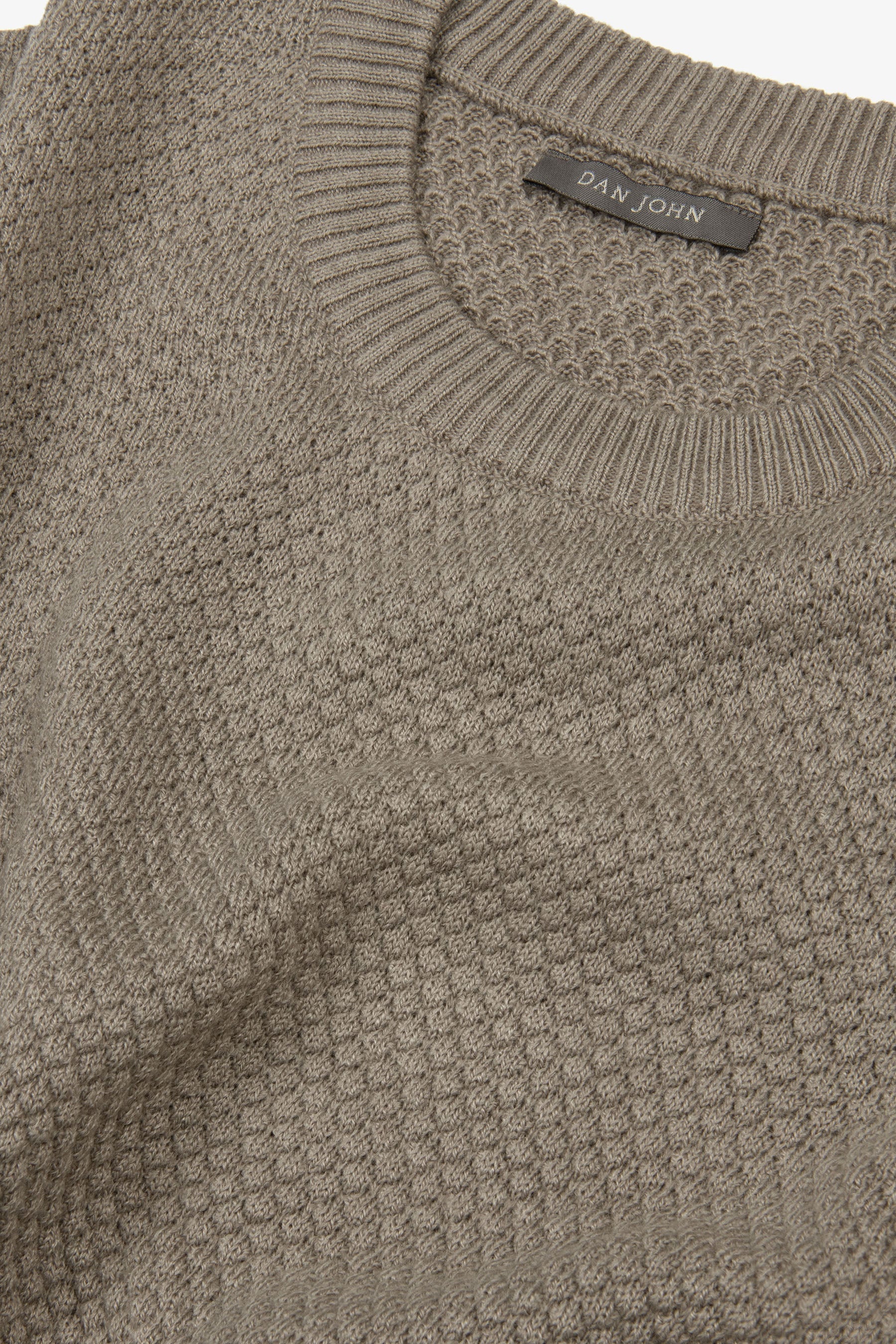 Maglia girocollo punto diamante tortora-Dan John