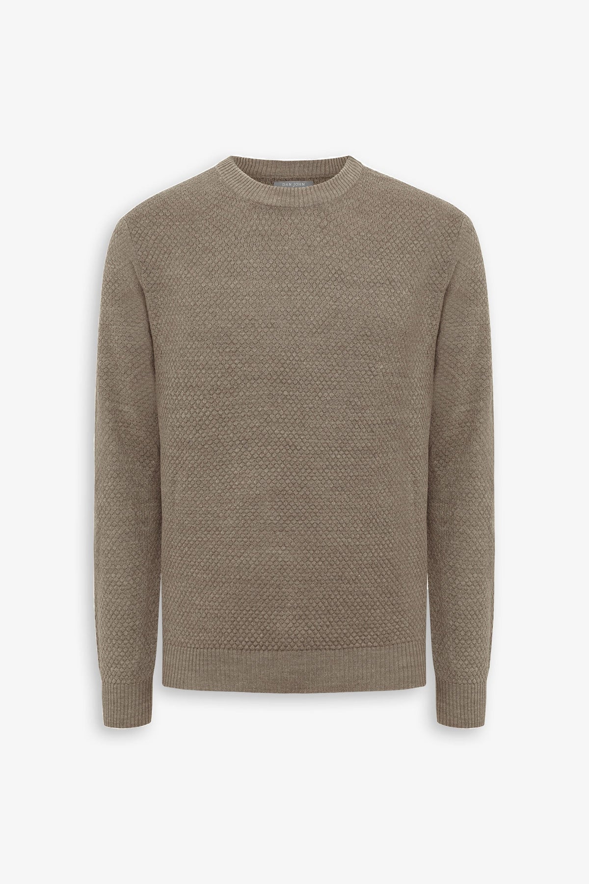 Maglia girocollo punto diamante tortora-Dan John