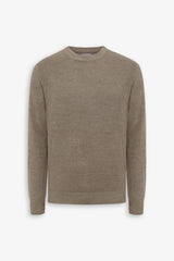 Maglia girocollo punto diamante tortora-Dan John