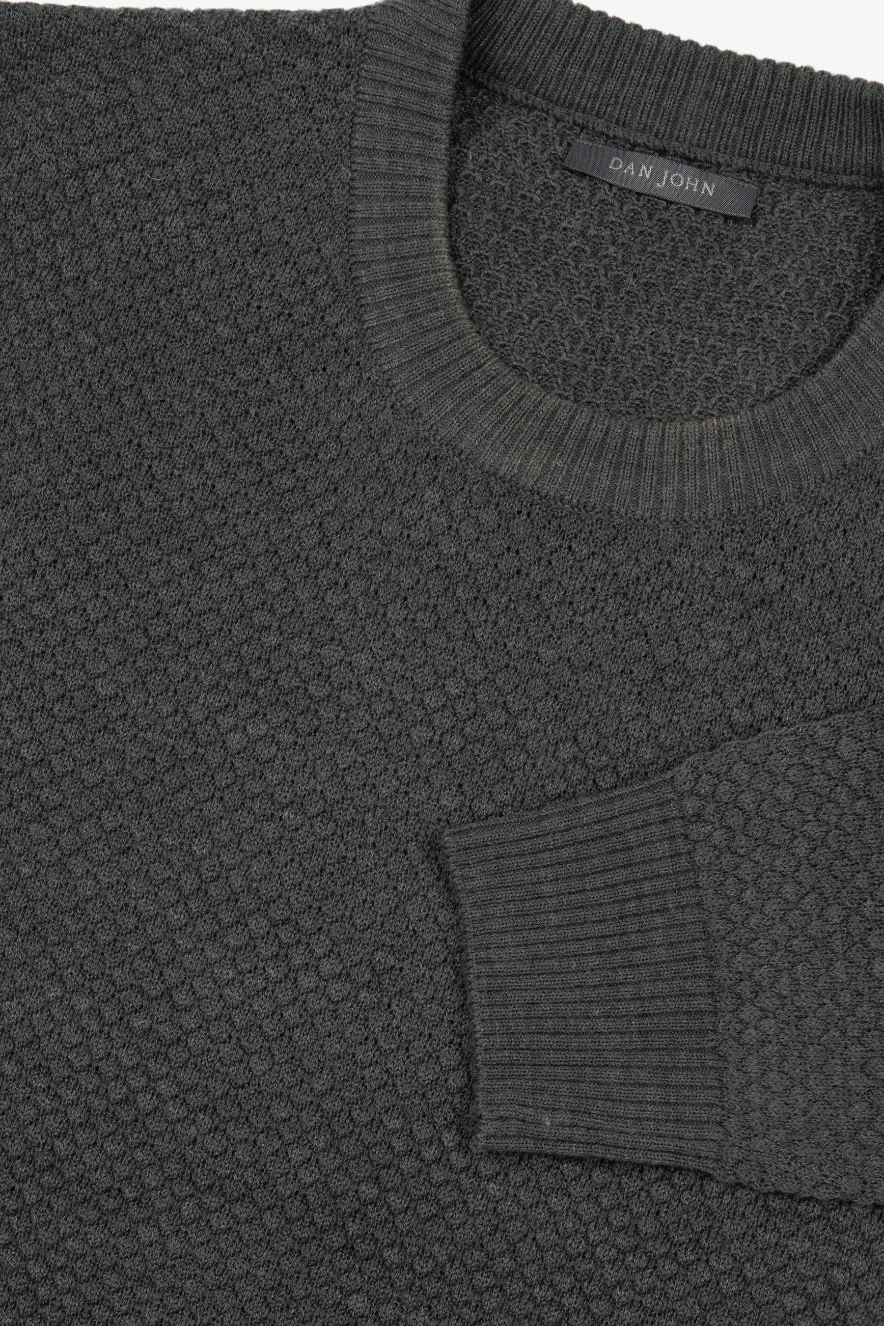 Maglia girocollo punto diamante verde-Dan John