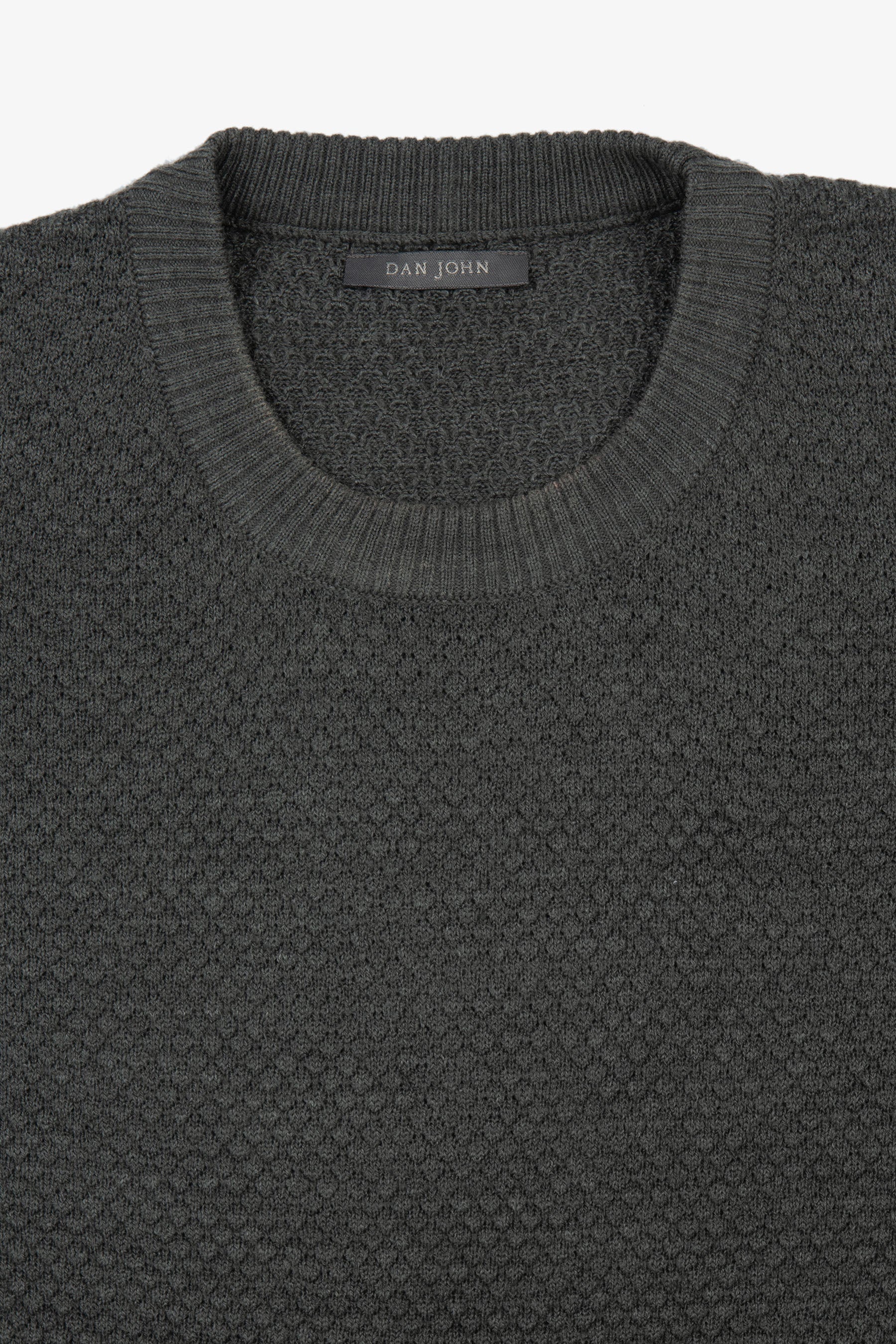 Maglia girocollo punto diamante verde-Dan John