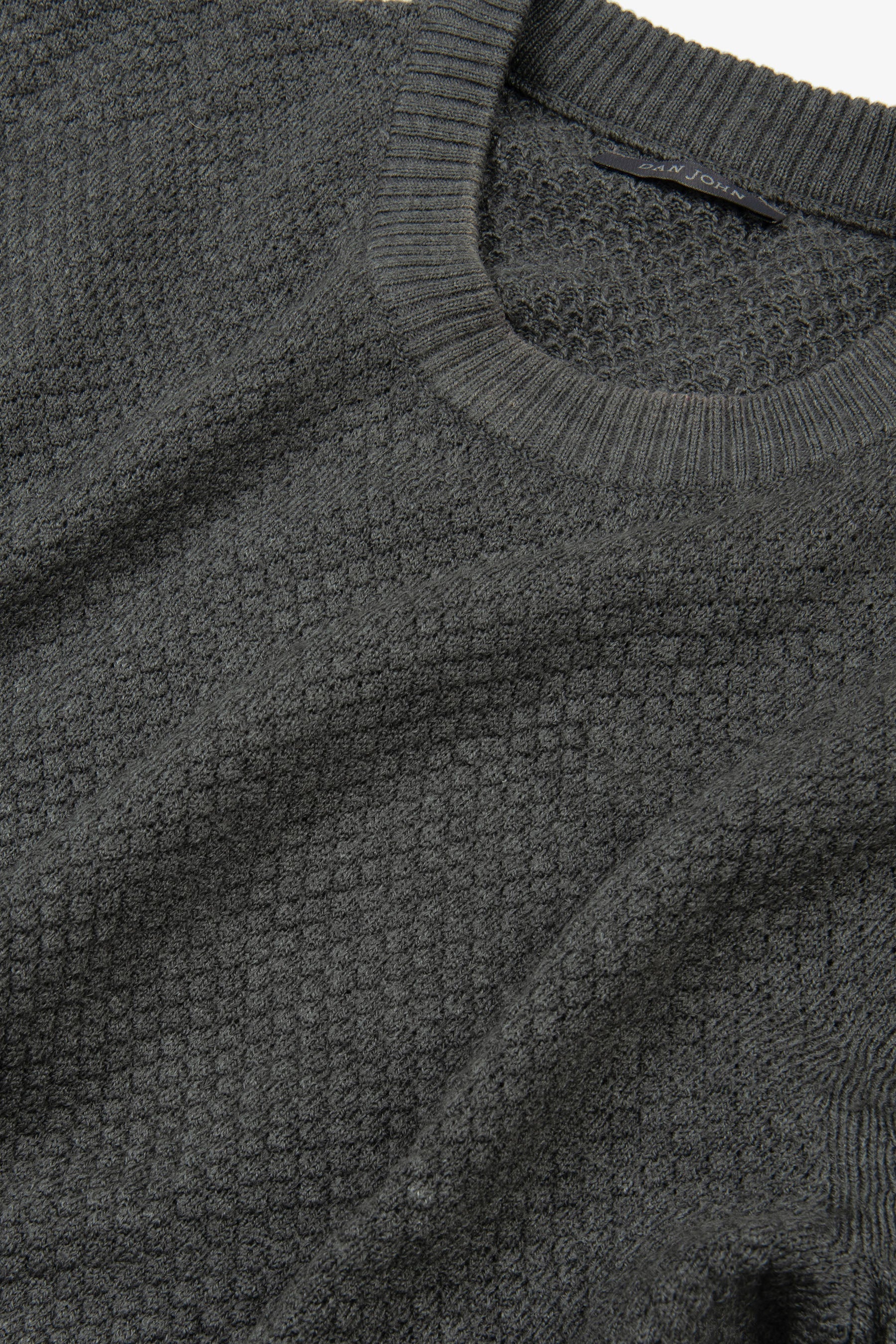 Maglia girocollo punto diamante verde-Dan John