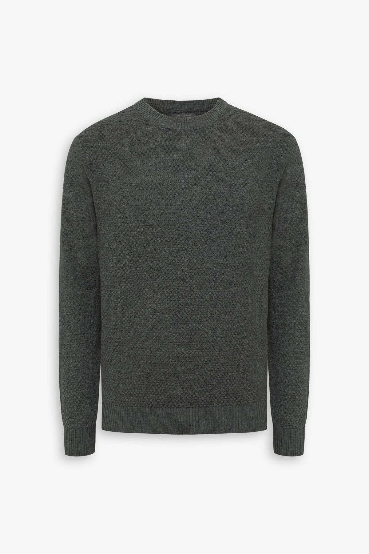 Maglia girocollo punto diamante verde-Dan John