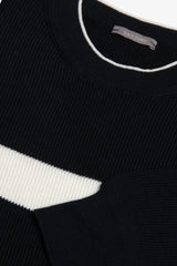 Maglia girocollo riga piazzata blu-Dan John