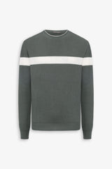 Maglia girocollo riga piazzata verde malva-Dan John