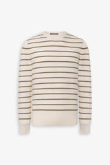 Maglia girocollo righe a contrasto panna-Dan John