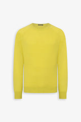 Maglia girocollo taglio felpa lime-Dan John