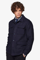 Overshirt 4 tasche blu-Dan John