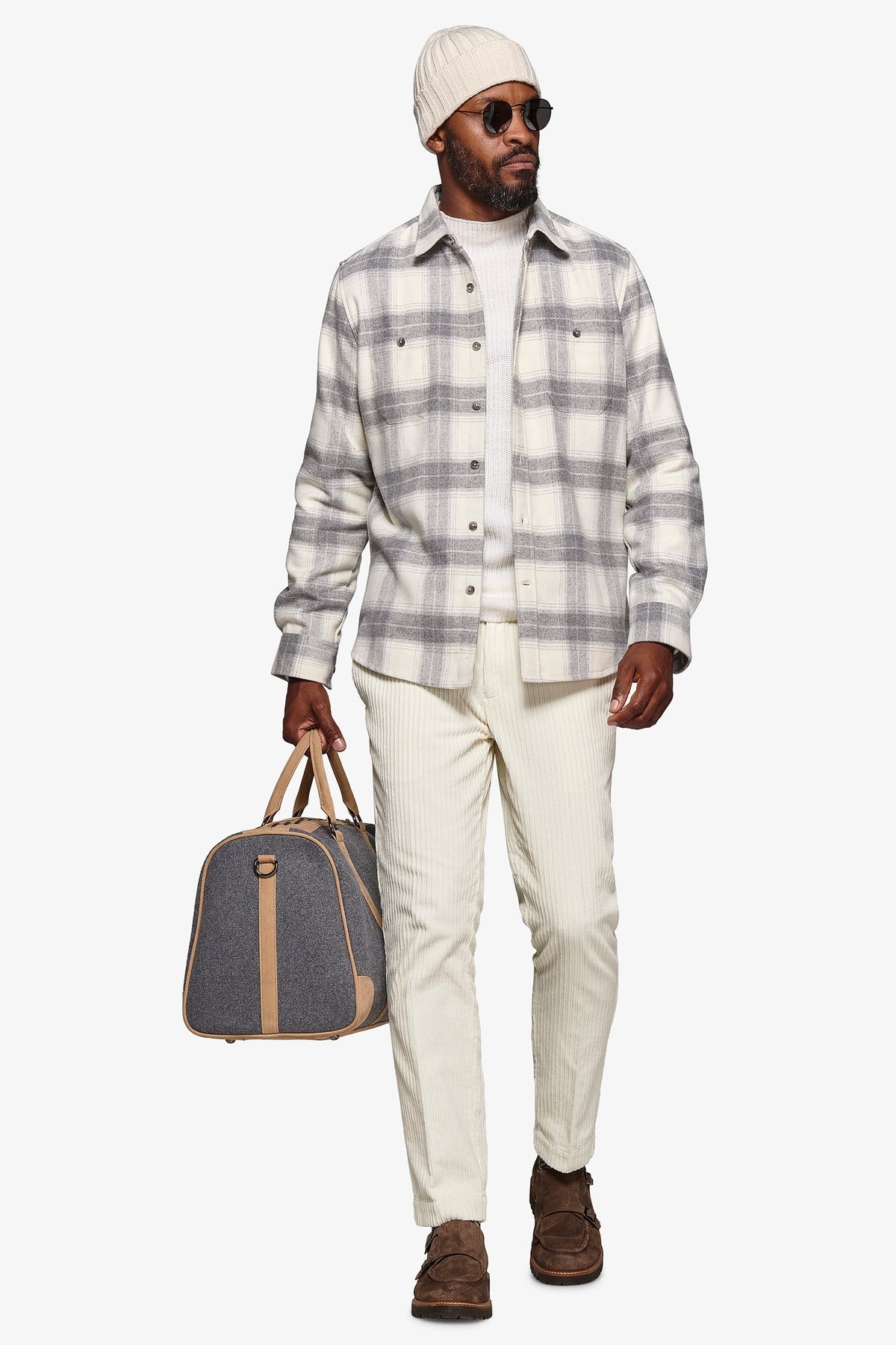 Overshirt overcheck panna-Dan John