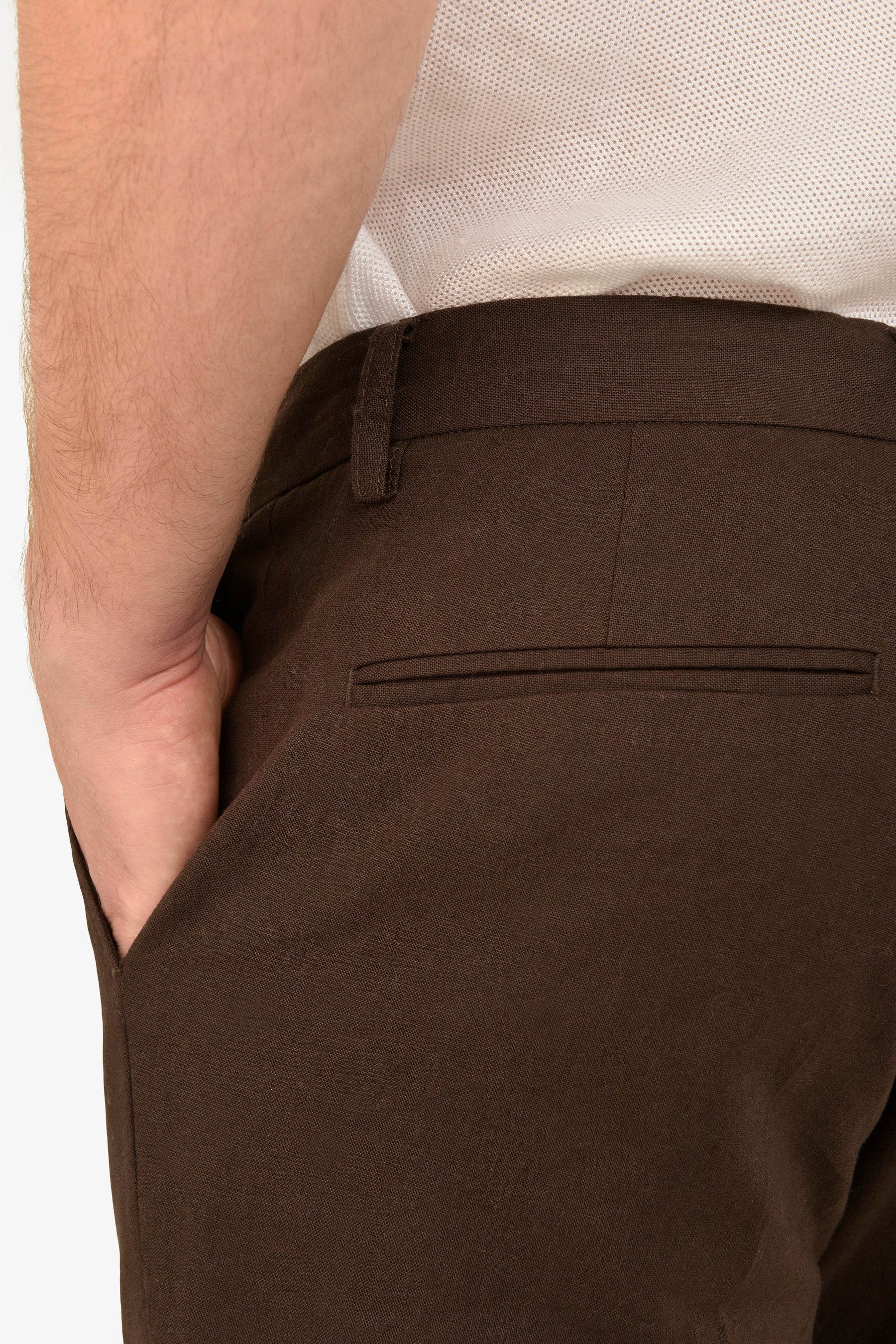 Pantalaccio da abito misto lino moro-Dan John