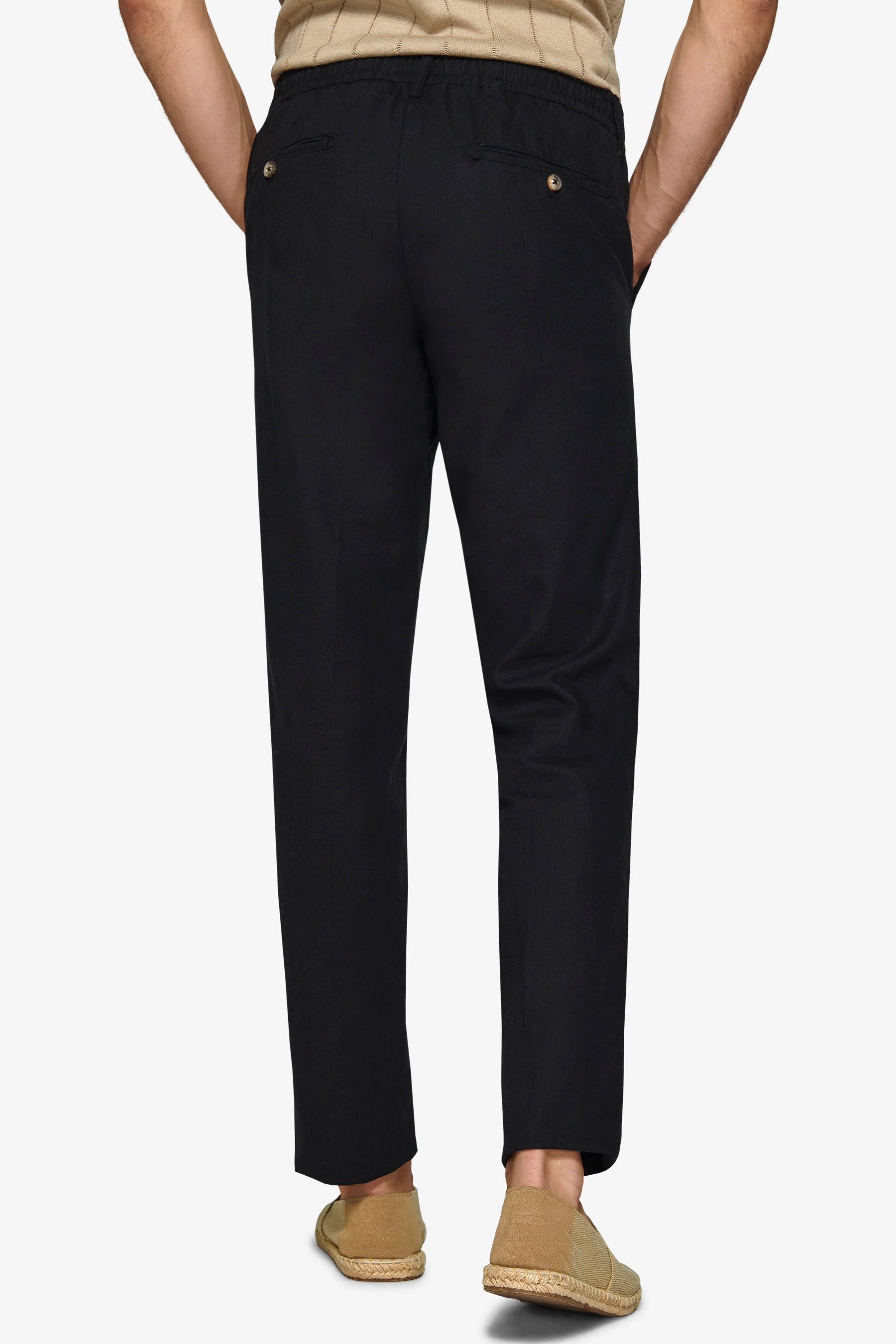 Pantalaccio misto lino nero-Dan John