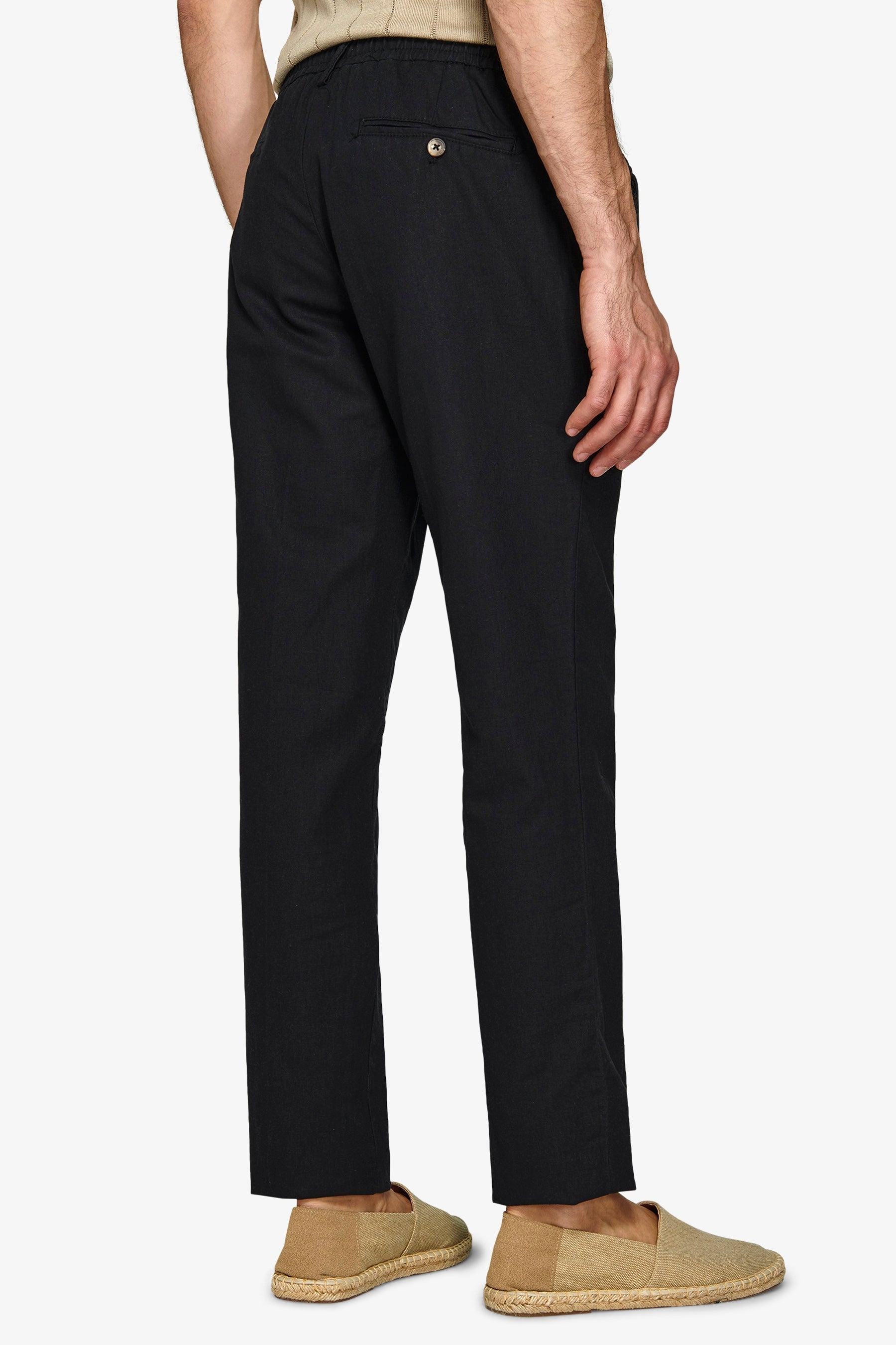 Pantalaccio misto lino nero-Dan John