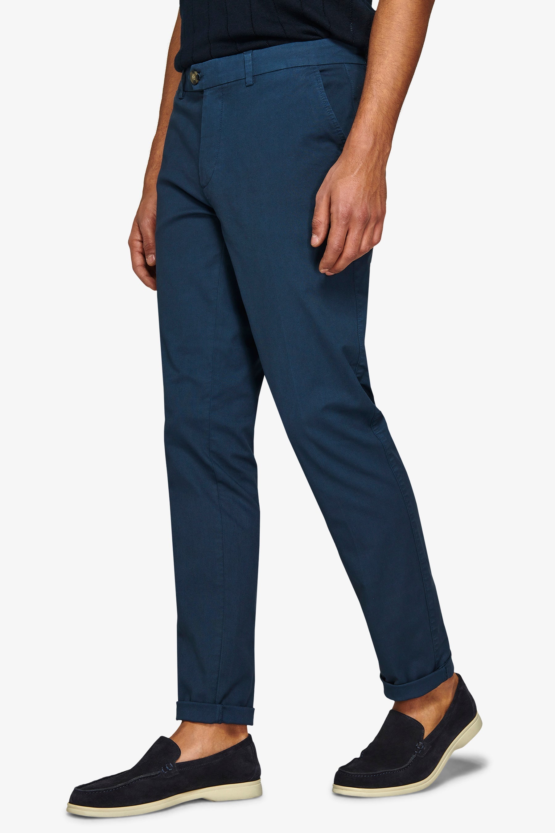 Pantalone chino cavalry stretch blu-Dan John