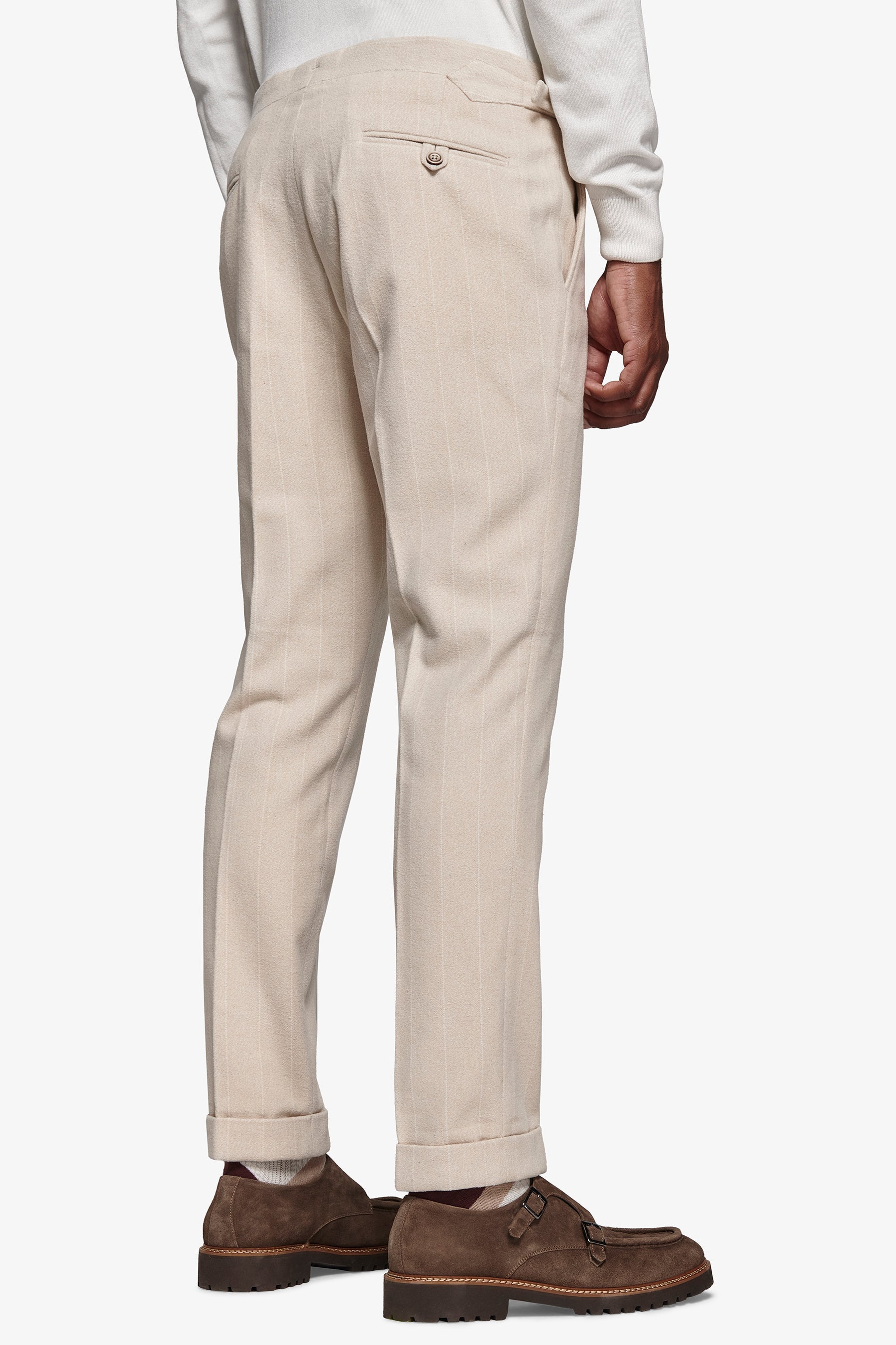 Pantaloni da abito gessato panna-Dan John